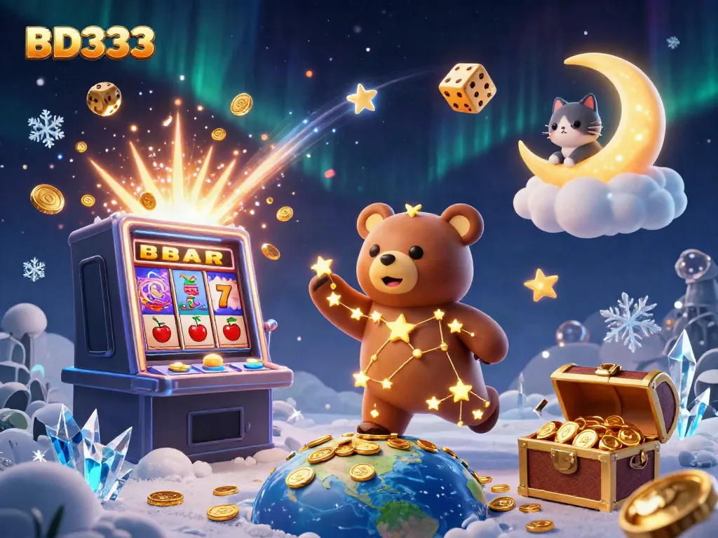 Experience excitement with BD333 in this vibrant 3D carnival of riches and gaming.