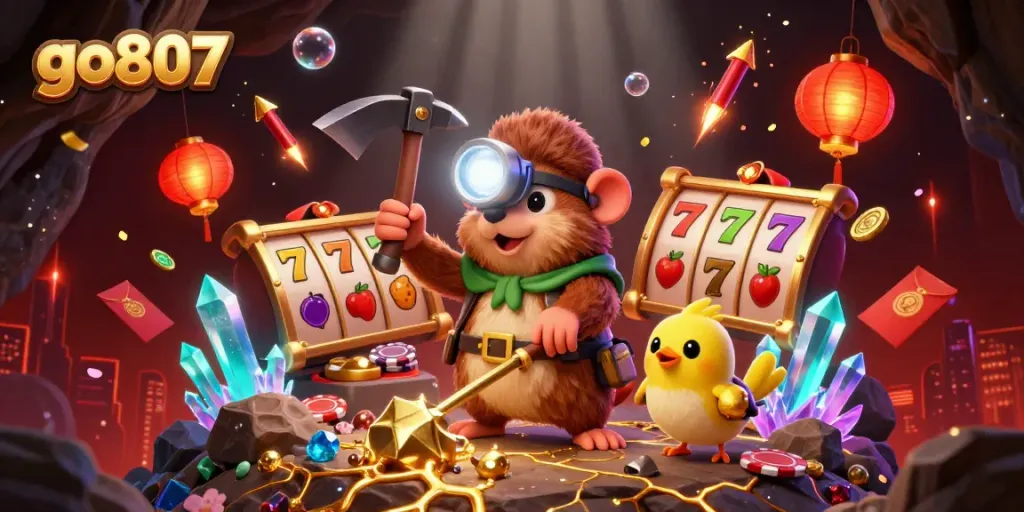 Engage with go807 as the treasure hunter mole and canary explore a vibrant 3D casino world full of treasures.