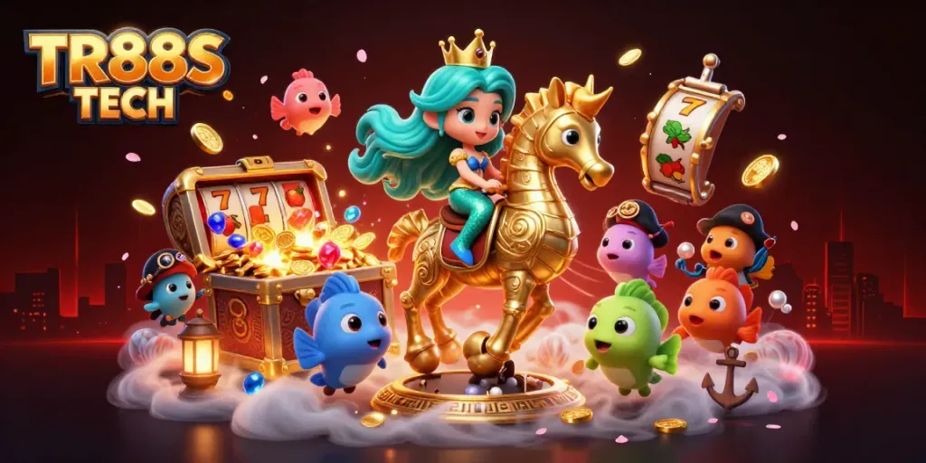 Engage with exciting casino games at TR88S TECH with vibrant characters and thrilling symbols.