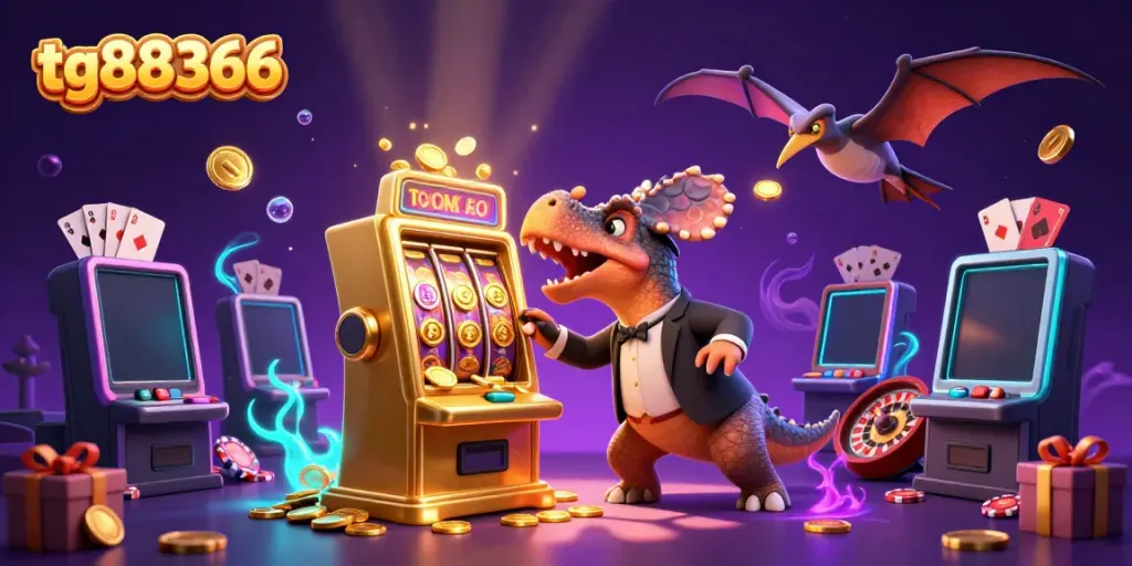Experience excitement at tg88366 with a pachycephalosaurus winning a jackpot, captivating visuals.