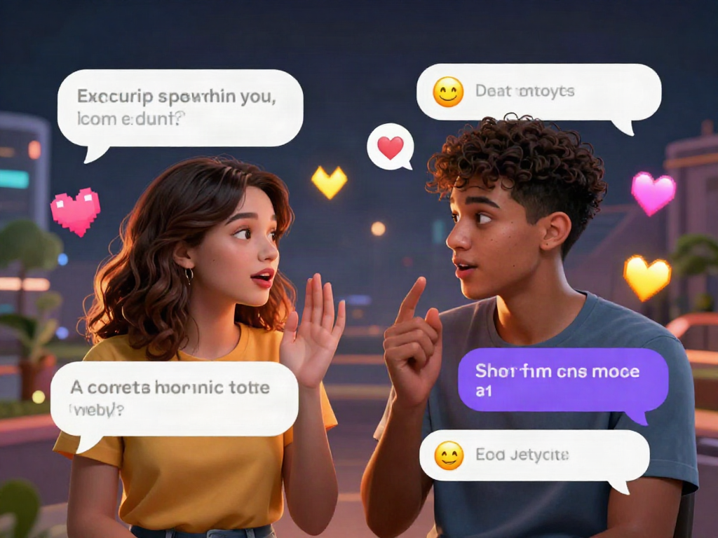 Engaging chat avatars in AI chat porn setting, showcasing playful digital interaction.
