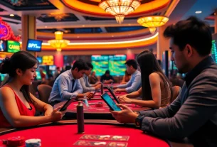 Engaged players enjoying the vibrant online gaming experience at sbobet.dance.