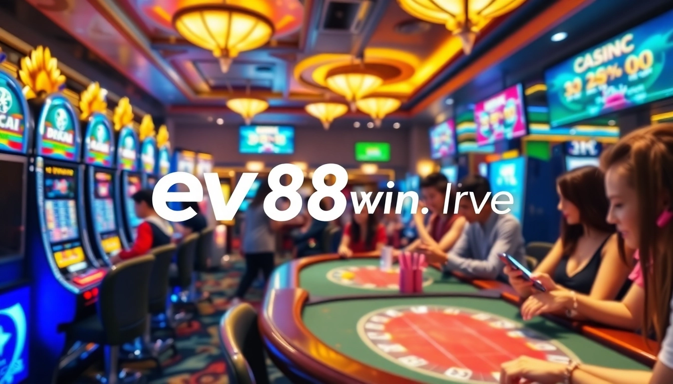 Exciting online gambling scene featuring ev88win.live with vibrant casino atmosphere.