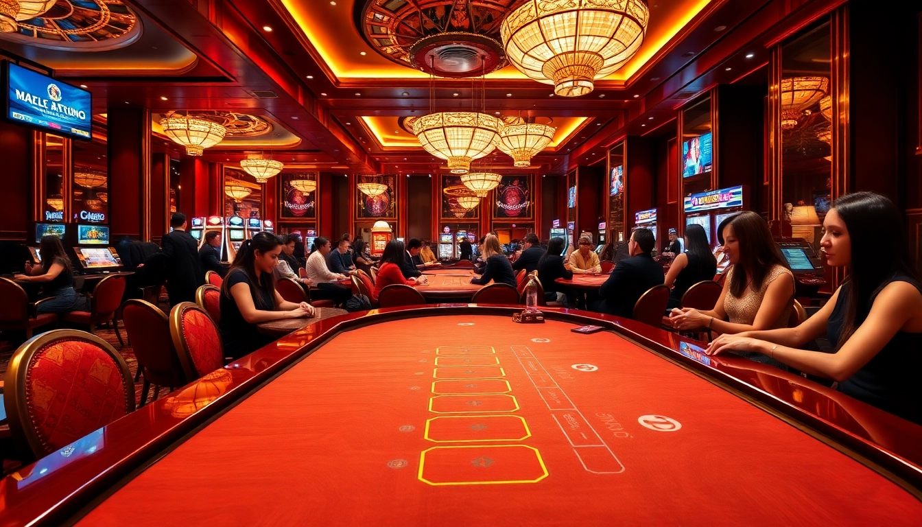 Experience the vibrant gaming atmosphere at W88.nyc, showcasing players enjoying Baccarat and Blackjack.