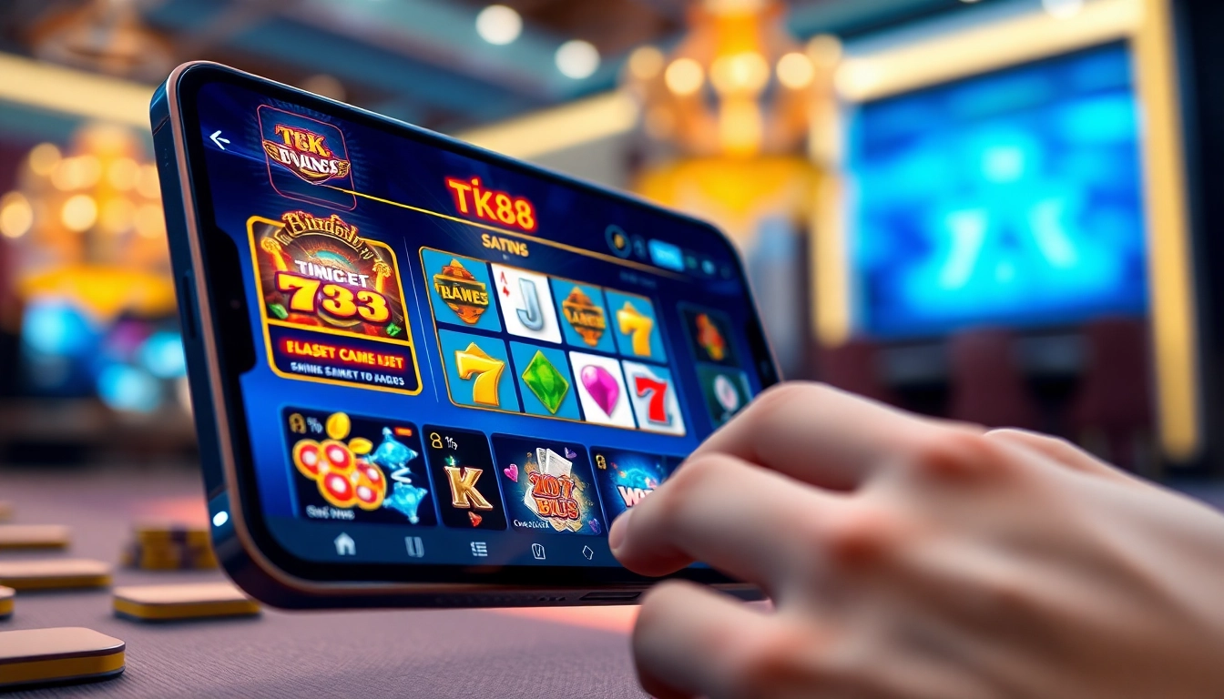 Engaging online gambling interface showcasing tk88win.live gaming experience.