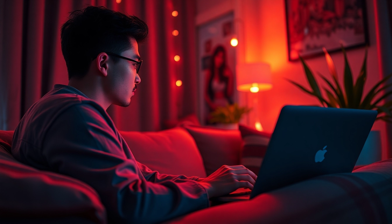 Engaging in an intimate conversation with a lifelike AI character in a cozy setting, showcasing the concept of sex ai.