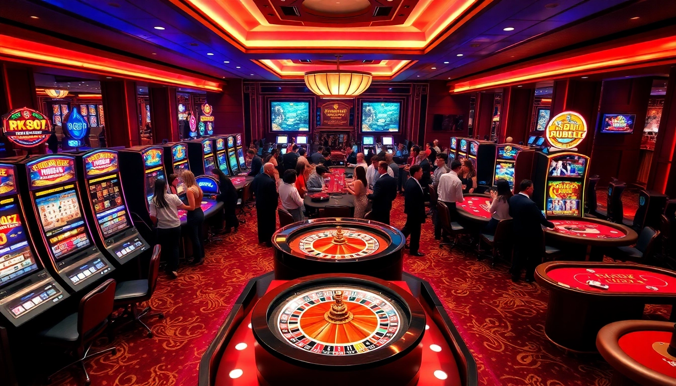 Players enjoying casino games at ZK88 Club, showcasing excitement and luxury.