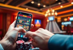 Experience the vibrant online gambling platform s666.nyc through a smartphone interface with casino elements.