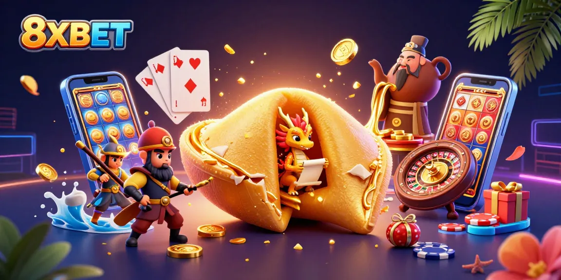 Engage with 8XBET's vibrant casino world featuring dragon guardians and gold treasures.