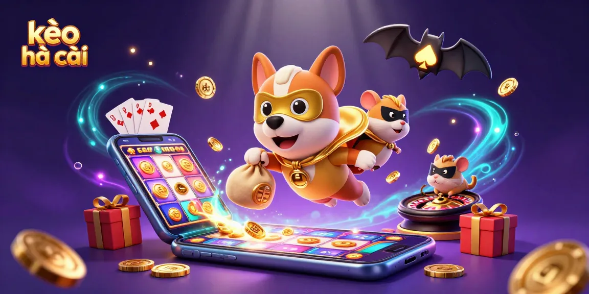 Experience the excitement of kèo nhà cái with a vibrant 3D superhero dog in a casino-themed action scene.