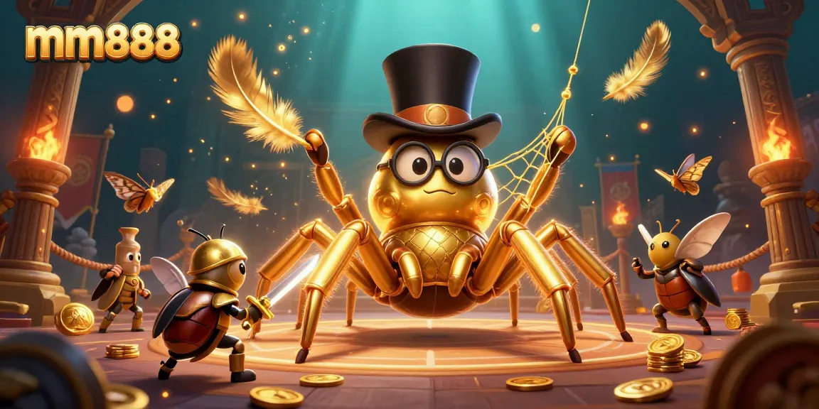 Experience thrilling gameplay with mm888's vibrant casino adventure featuring a golden tarantula...