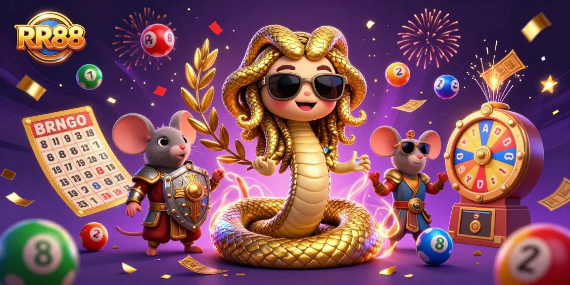 Win big at RR88 with our exciting lottery games featuring Medusa and a stone-shield warrior!