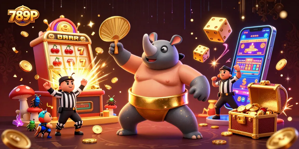 Watch the 789P sumo beetle champion triumph in a dazzling casino scene filled with jackpots and excitement