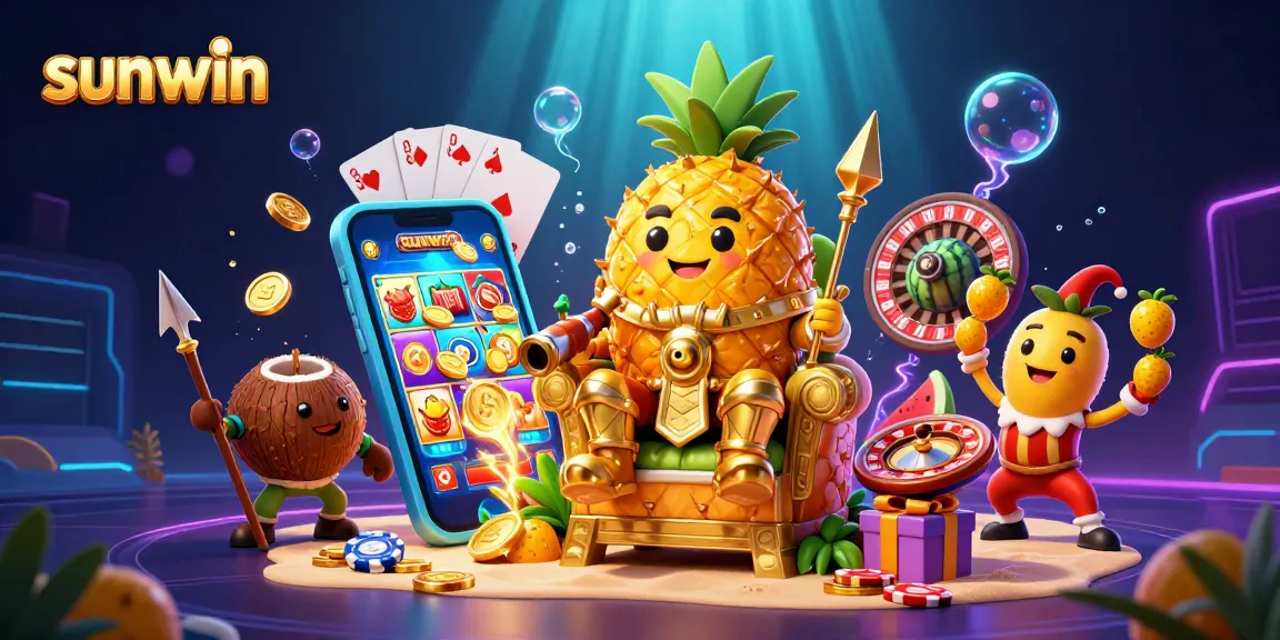 Experience the vibrant world of sunwin with a golden pineapple king and dynamic game elements.