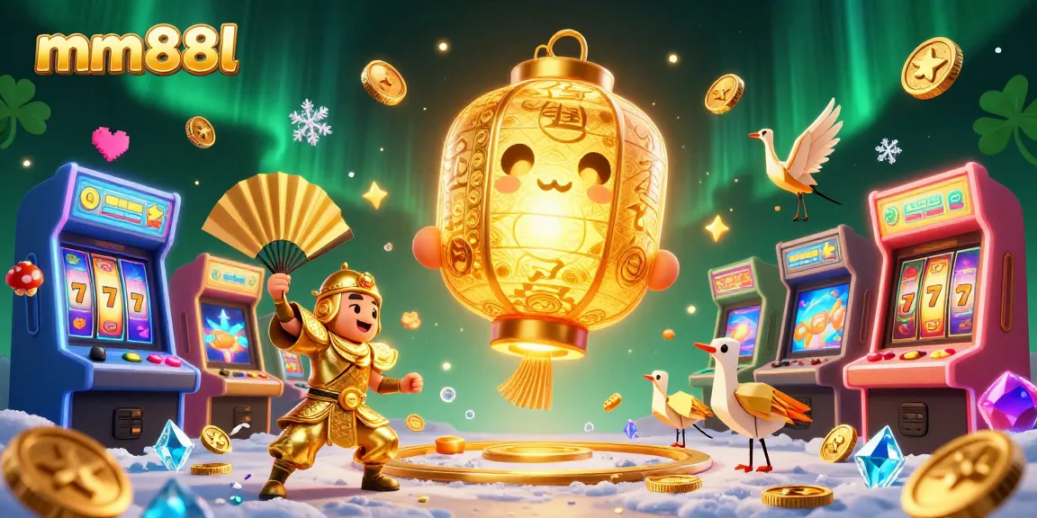 Engage with stunning visuals at mm88l, featuring a lively night market casino scene with lucky symbols.