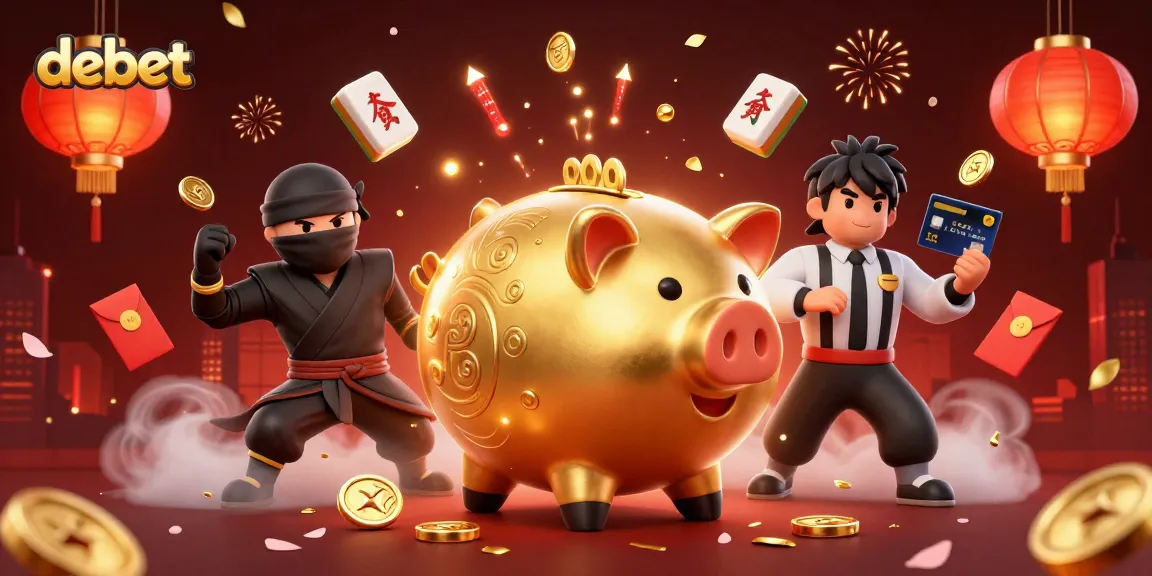 Bet big with debet while lucky symbols like golden coins and lanterns enrich the casino adventure
