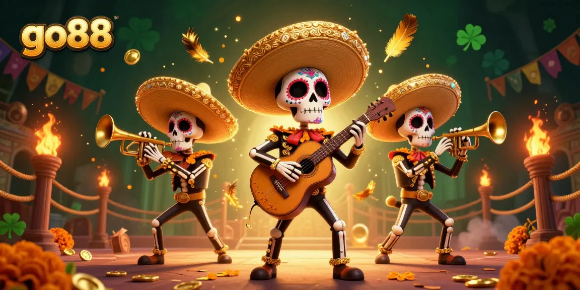 Engage in thrilling bets at go88 while enjoying a vibrant 3D Day of the Dead casino scene.