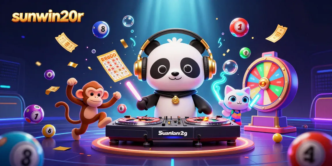Watch the DJ panda, breakdancing monkey, and glowing kitten bring sunwin20r to life in a vibrant casino scene