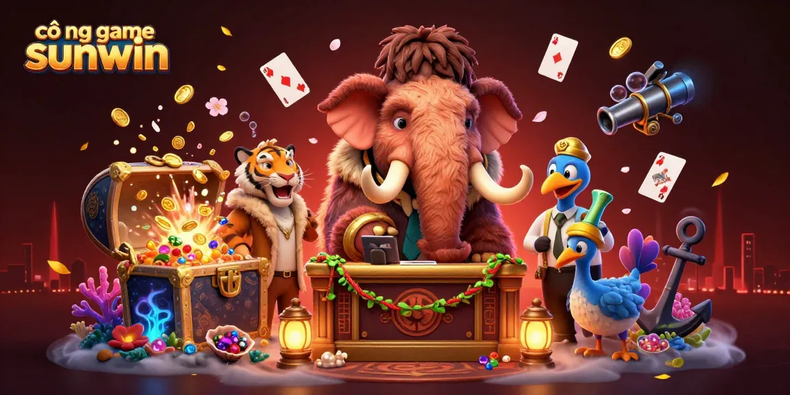 Experience vibrant entertainment at cổng game sunwin featuring interactive characters in a dynamic casino setting.